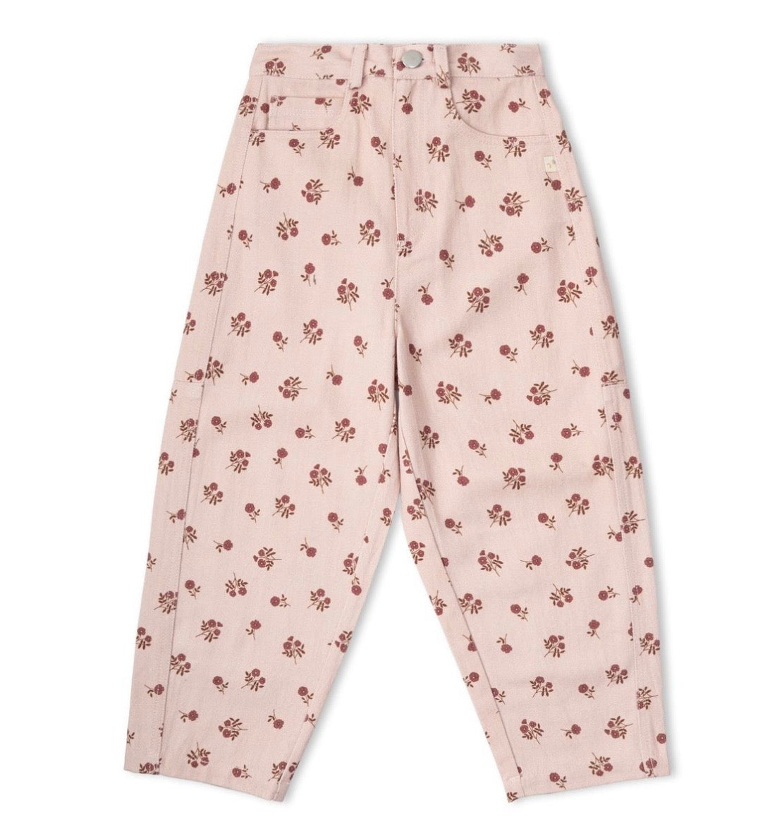 Twill Rose Barrel Pant