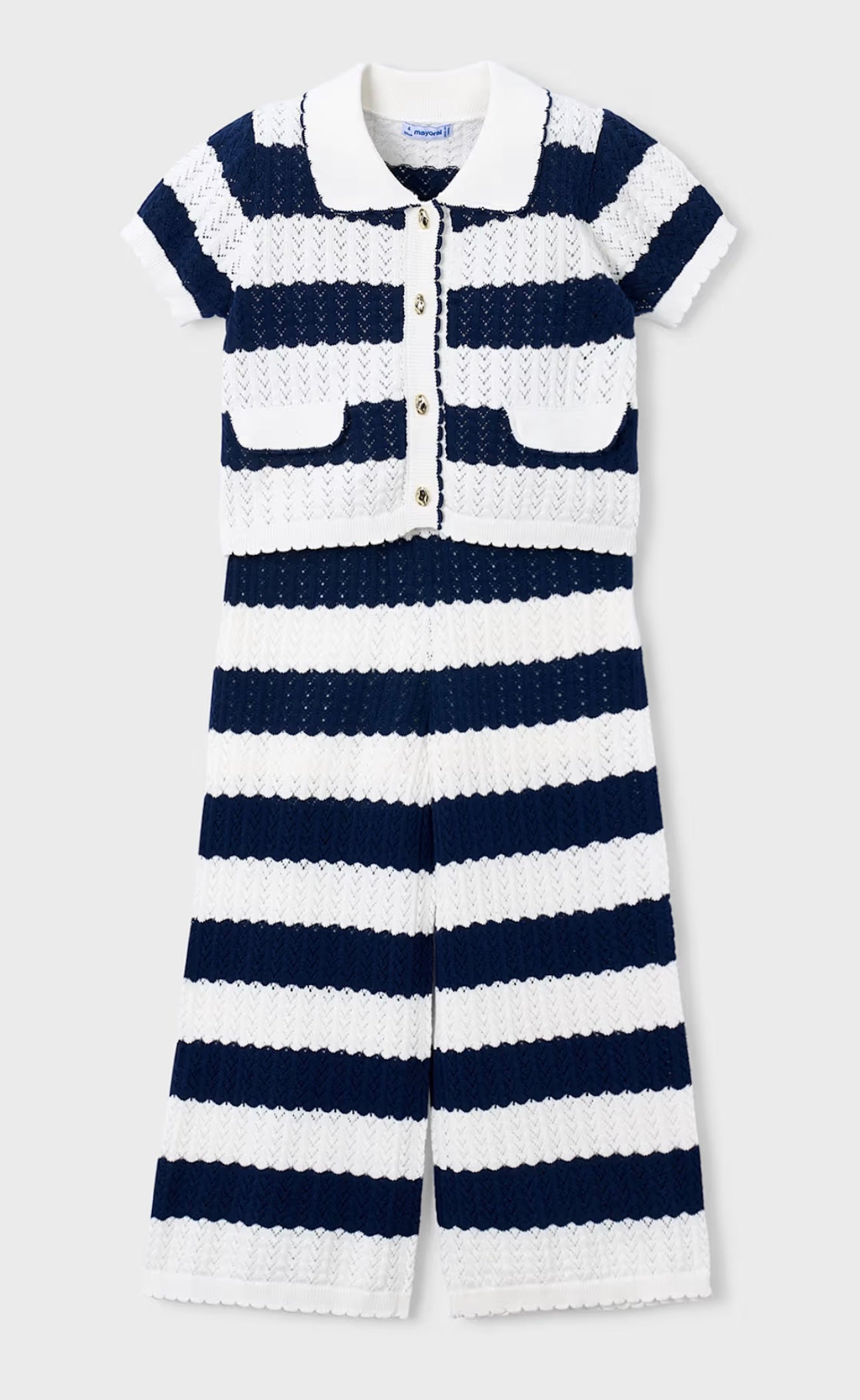 Navy Stripe Crochet Set