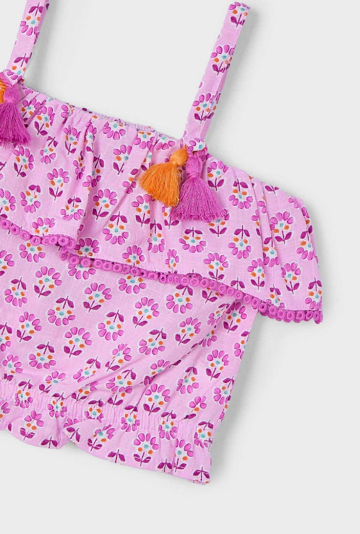 Ruffle Printed Top