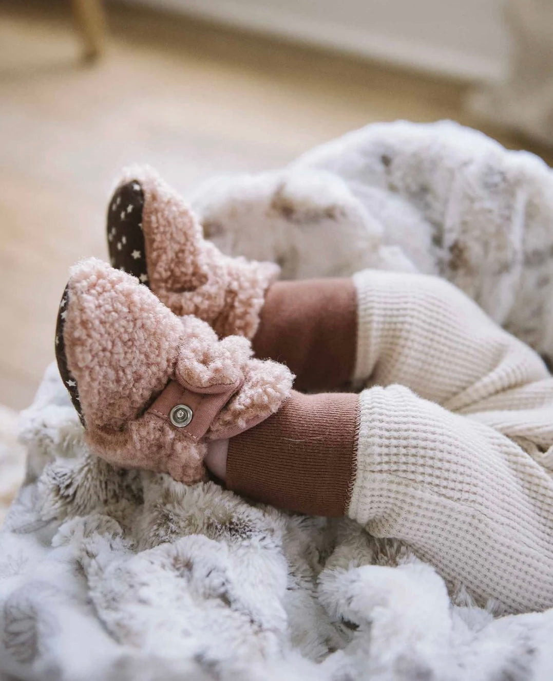 Rose Sherpa Bootie