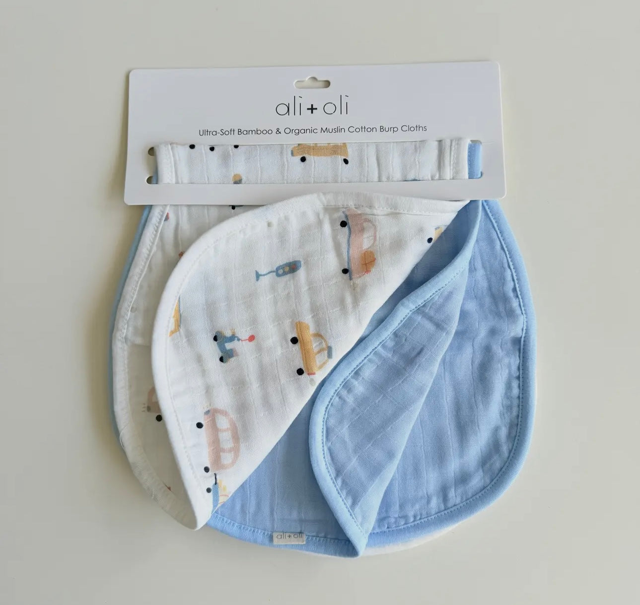 Auto Blues Muslin Burp Cloth Set