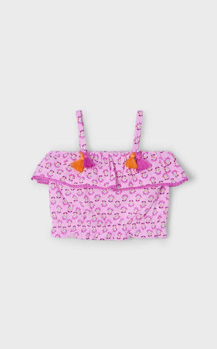 Ruffle Printed Top