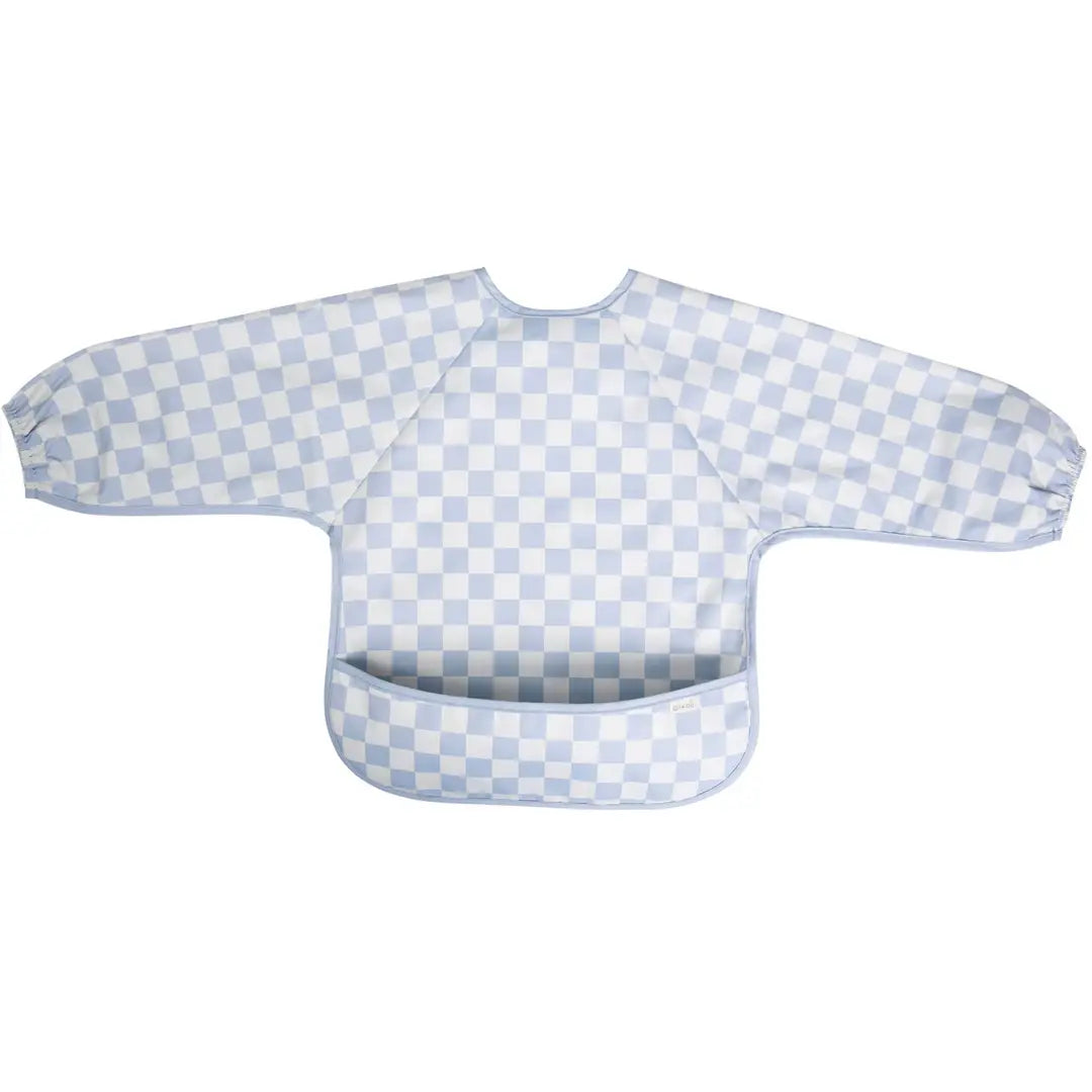 Blue Check Smock Bib