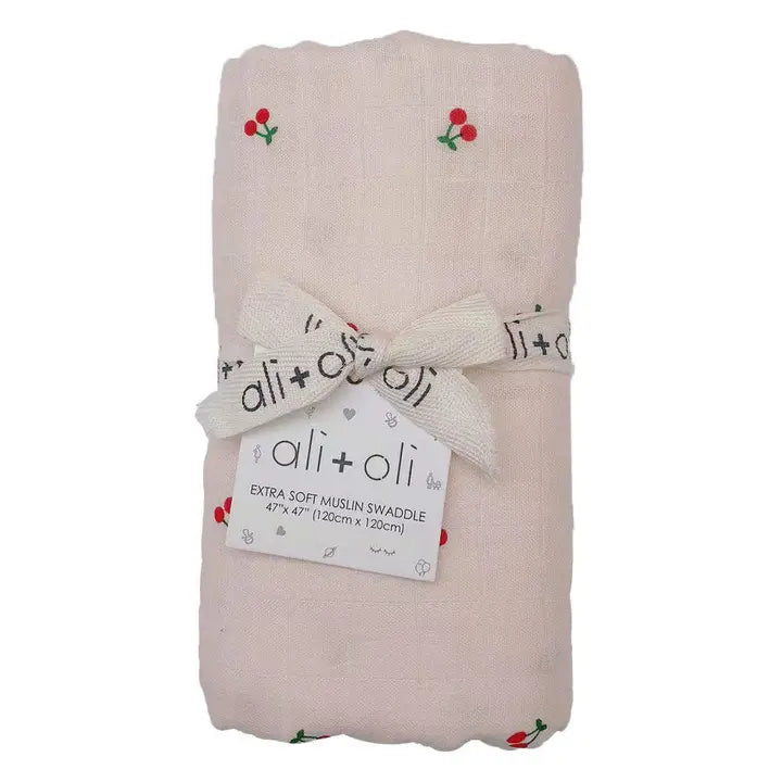 Cherry Muslin Swaddle
