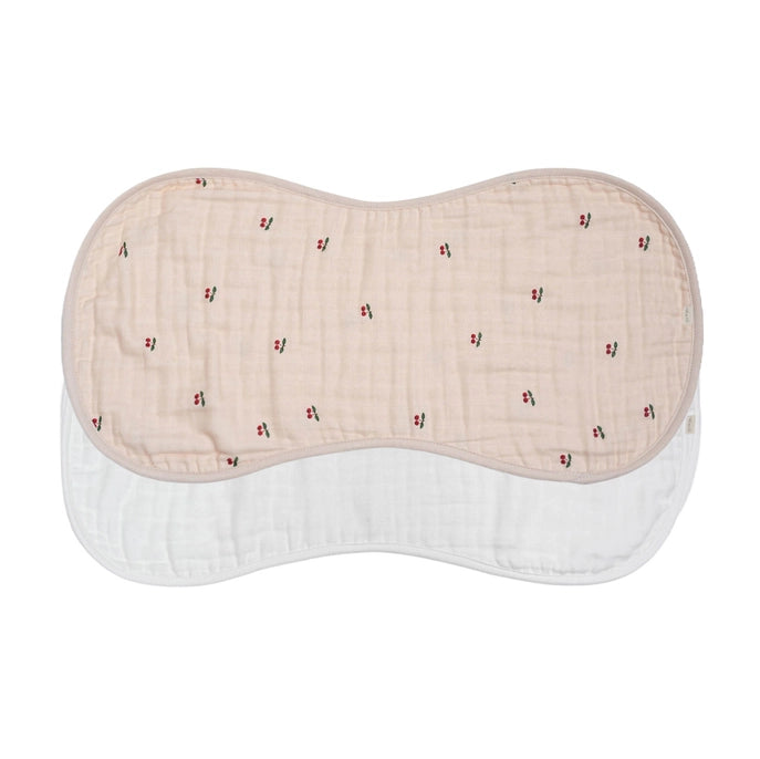 Cherry + White Burpcloth Set