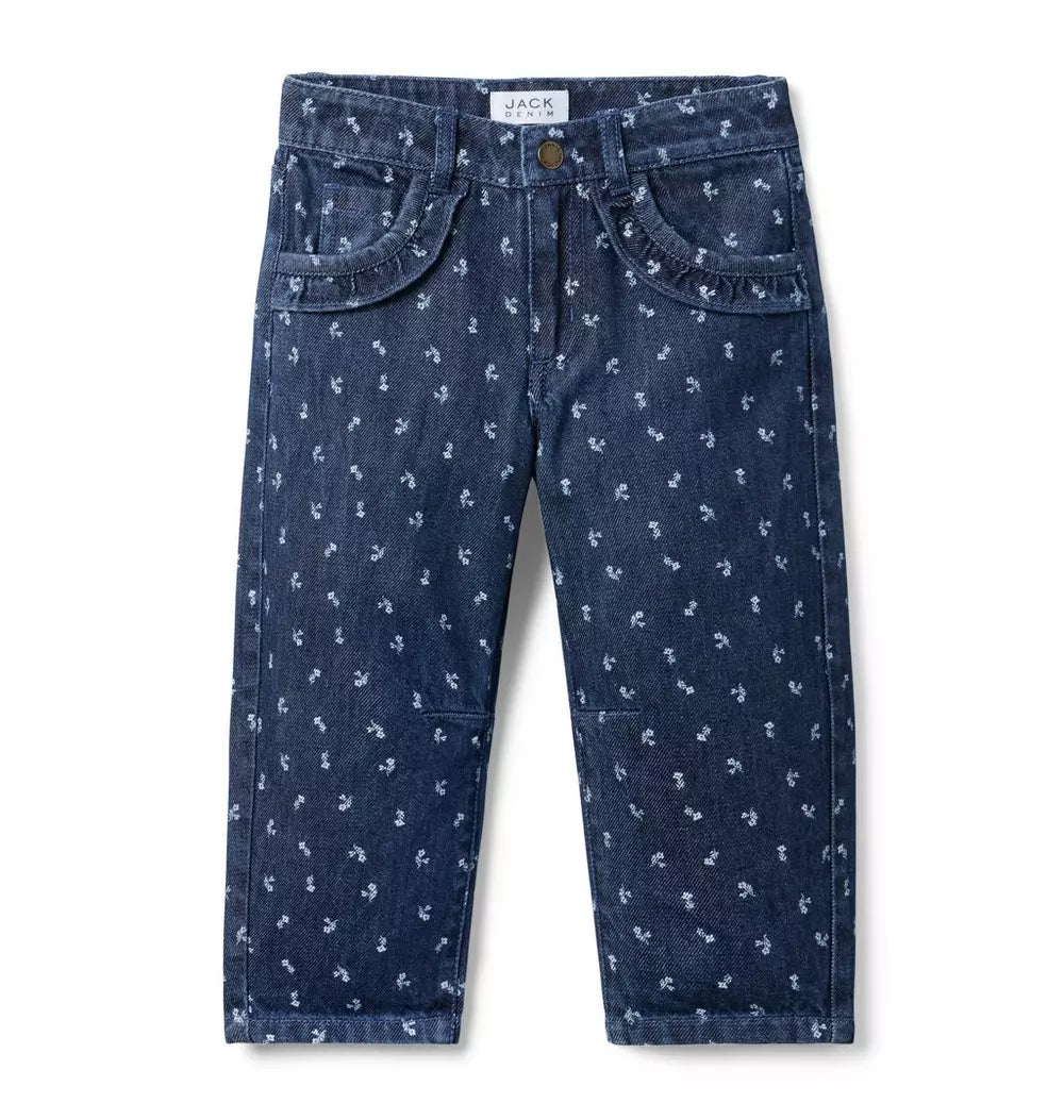 Floral Barrel Jean