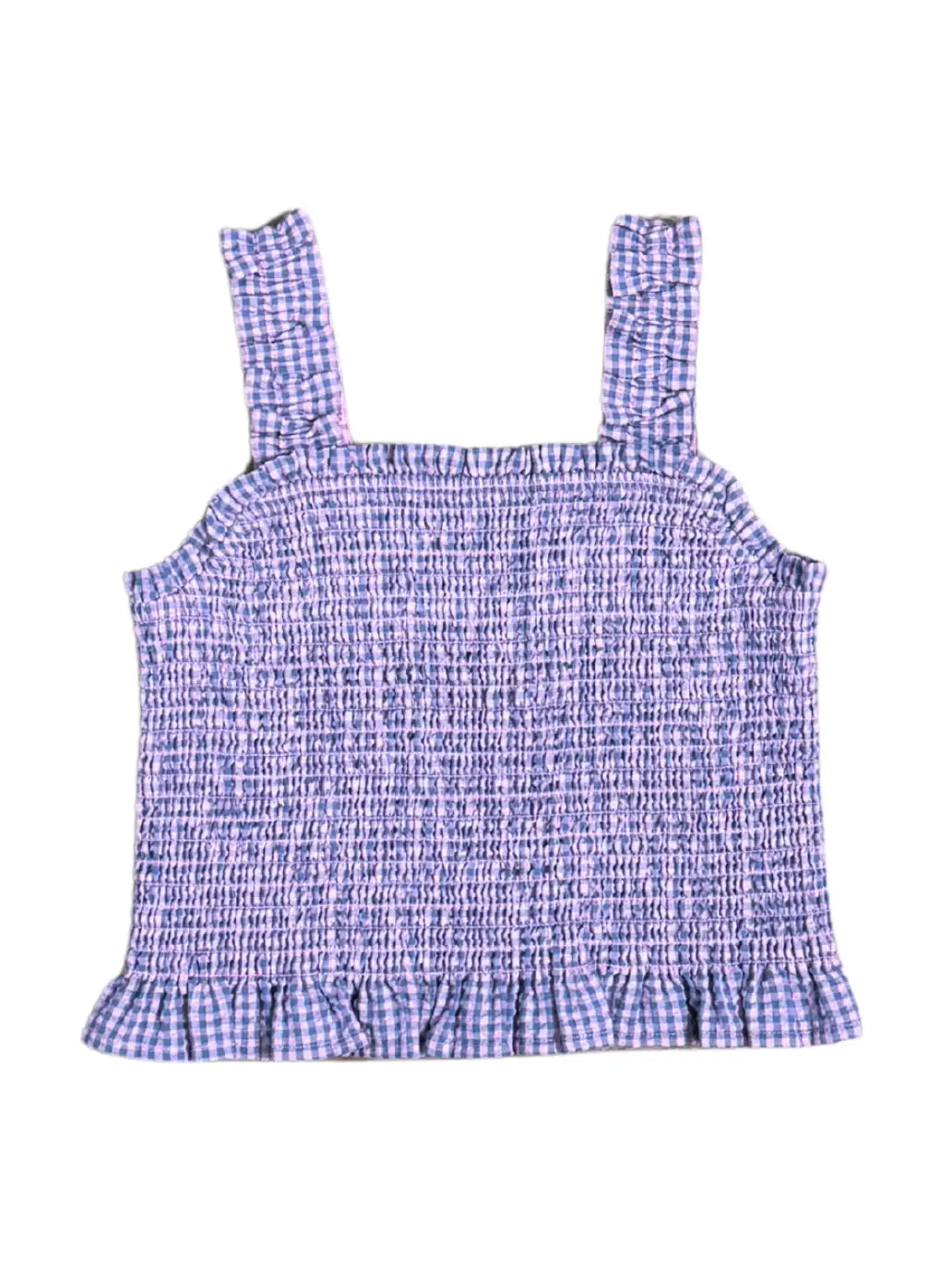 Gingham Smocked Tank