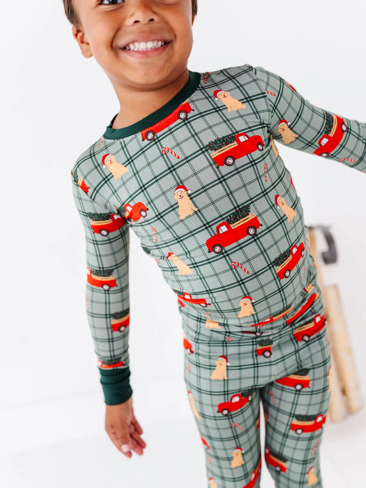 Green Holly Jolly Doggy Pajamas