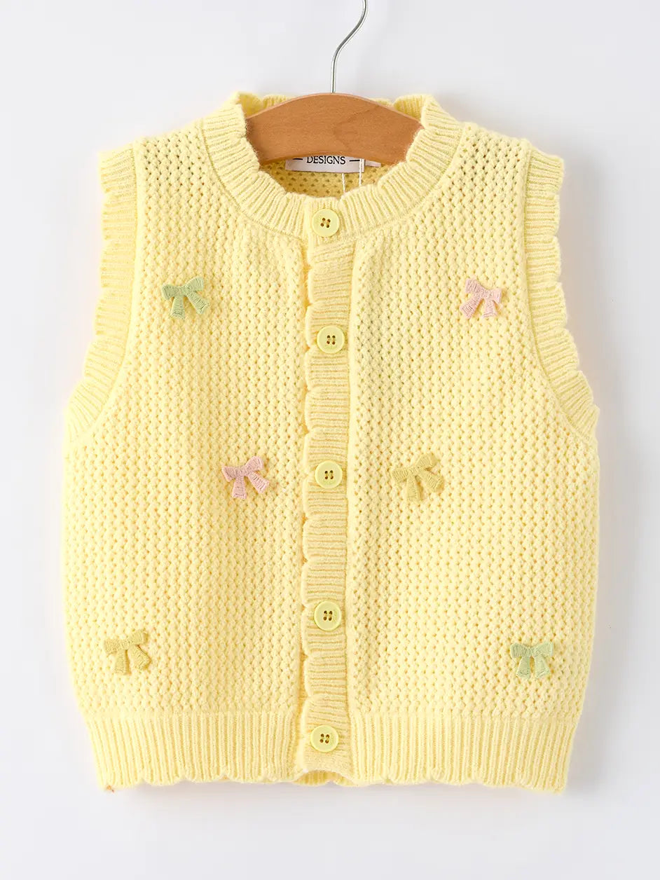 Knit bow vest