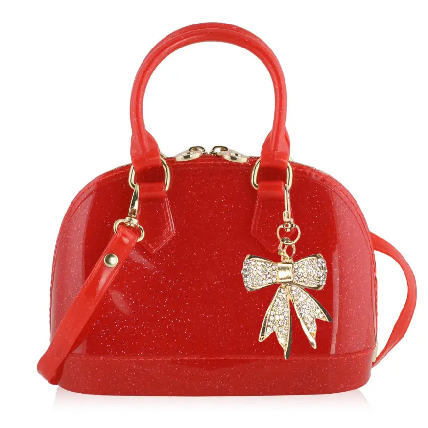 Red Bow Shimmer Purse