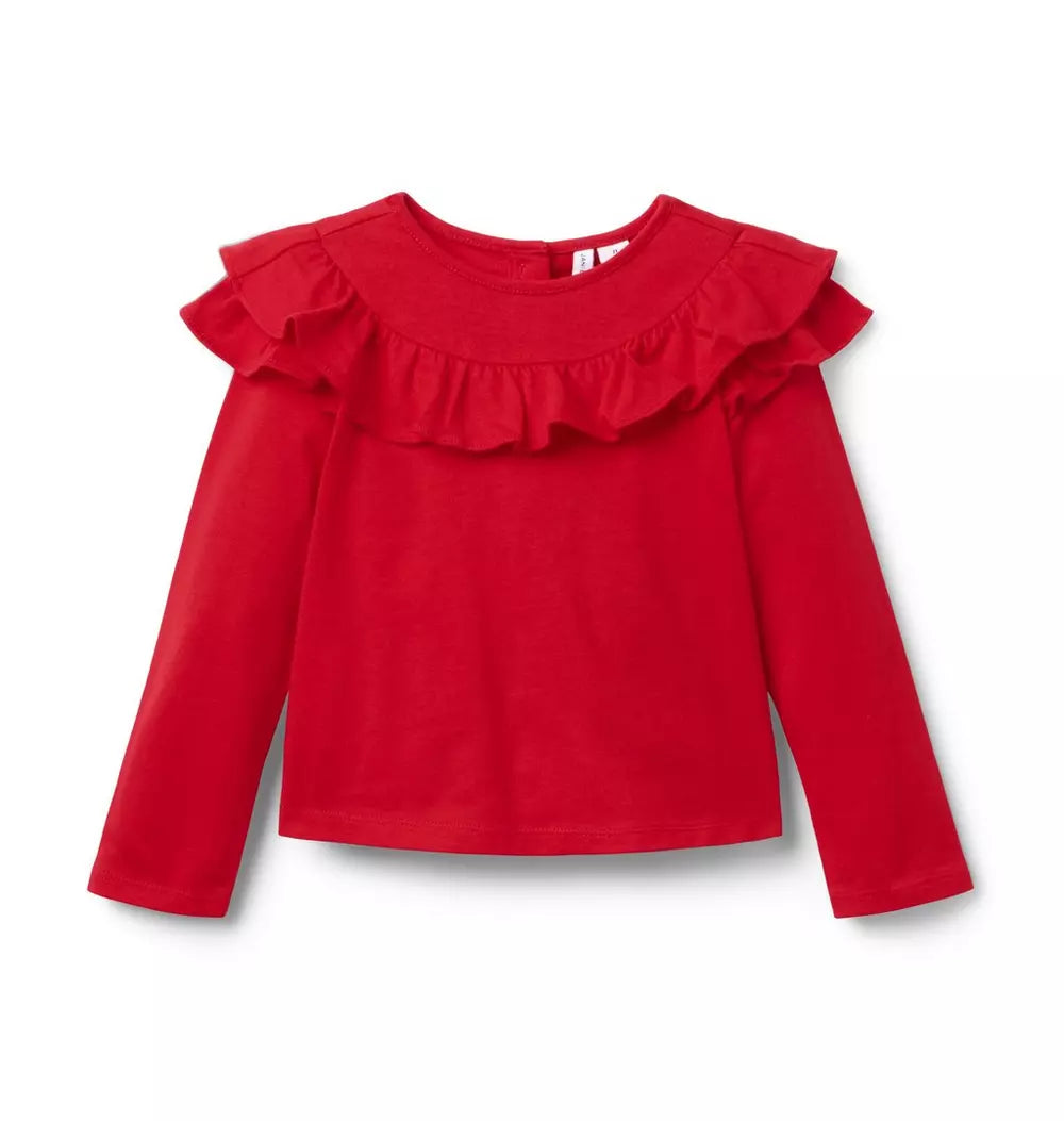Red Ruffle Top