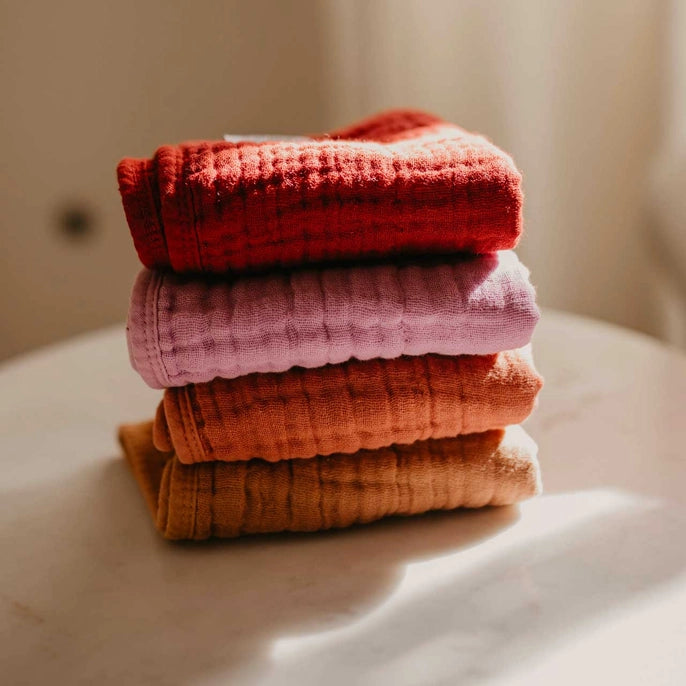 Rose Muslin Burp Cloth Set (4)
