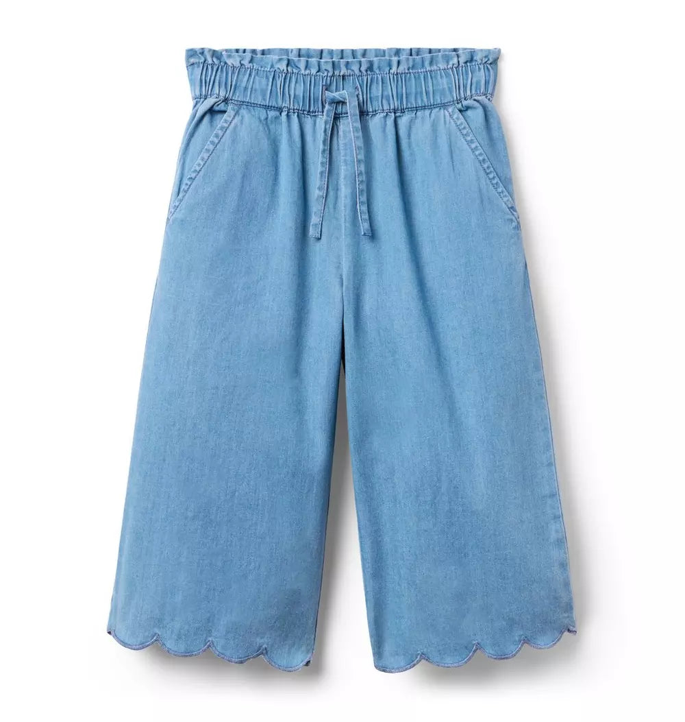 Chambray Scallop Pant