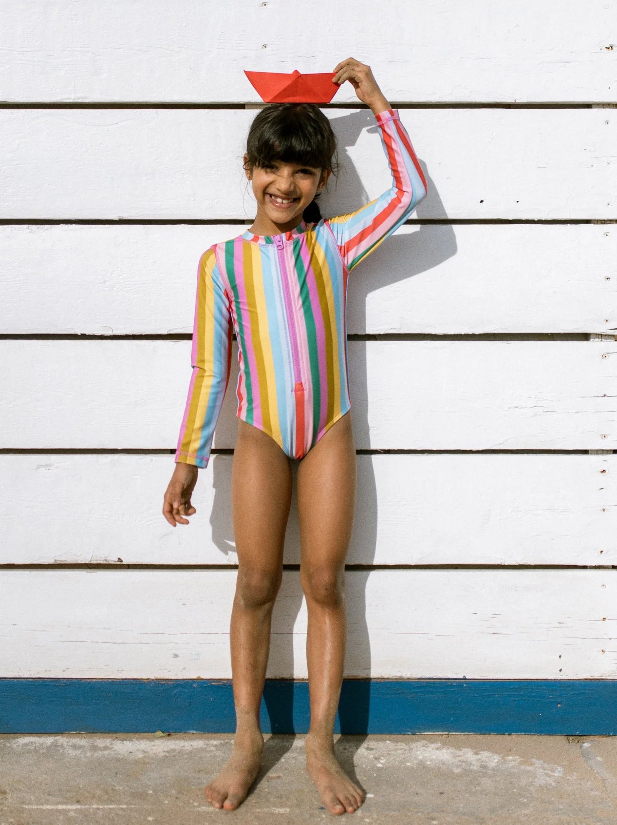 Stripe Long Sleeve Swim