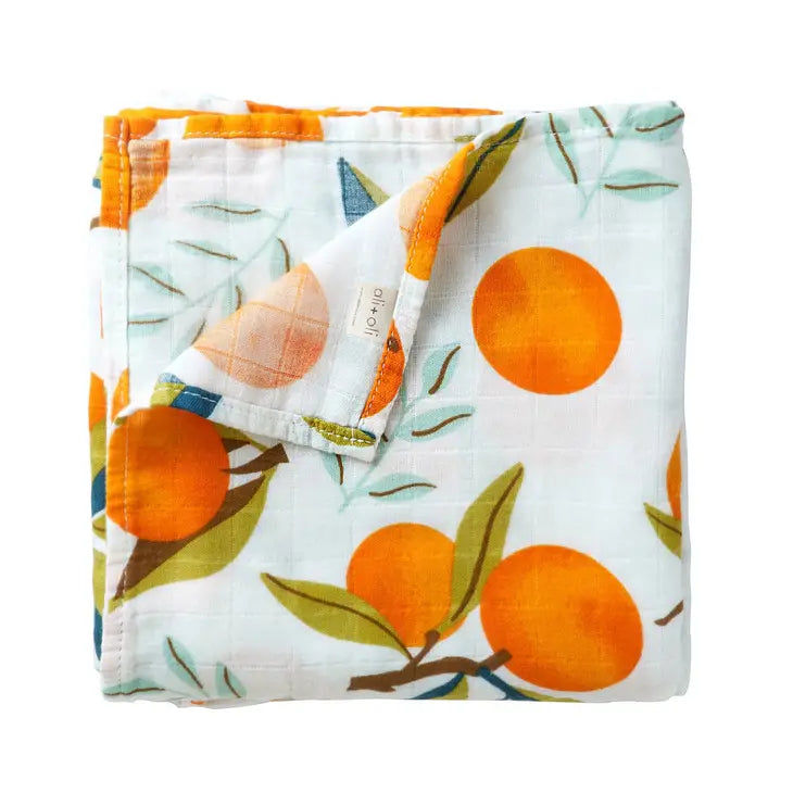 Tangerine Muslin Swaddle
