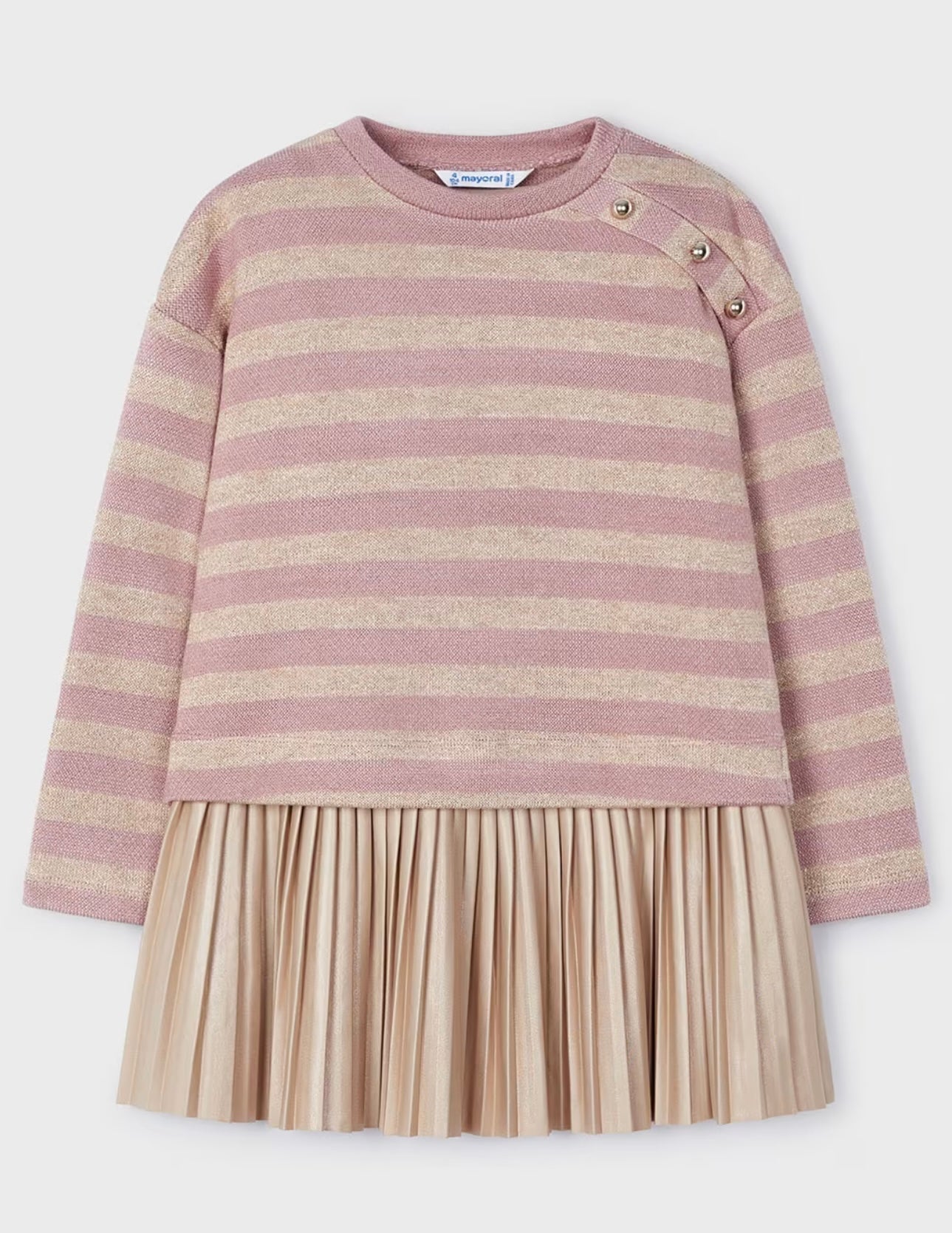 Rosy Striped Sweatshirt Dress