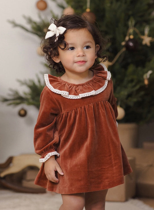 Cranberry Velour Dress