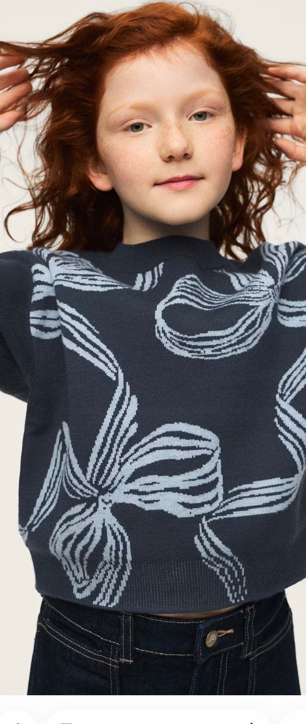 Navy Bow Sweater