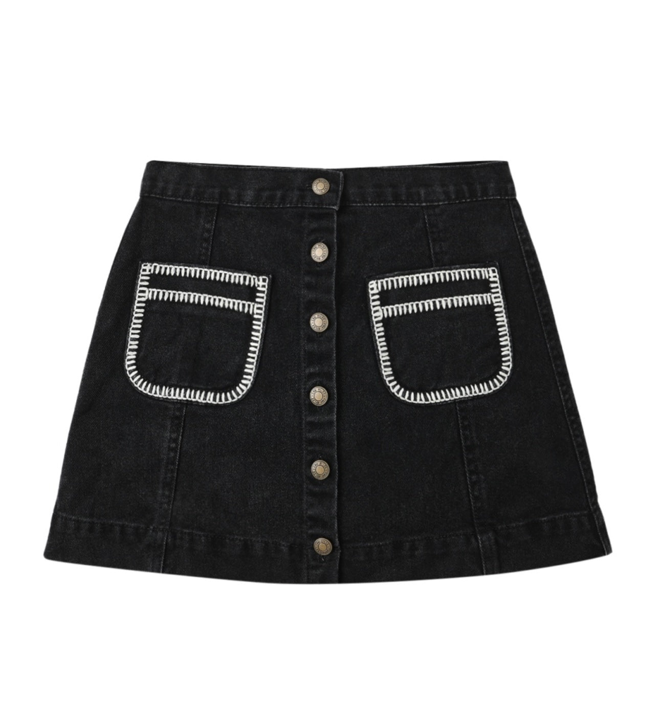 Washed Black Mini Skirt