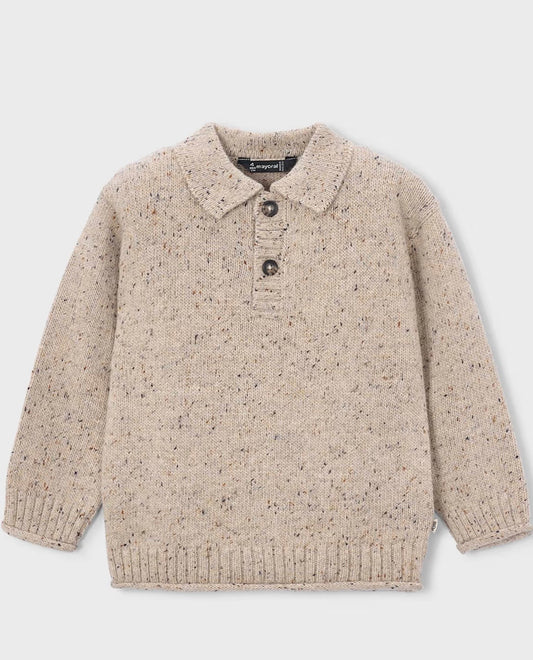 Tweed Polo Sweater