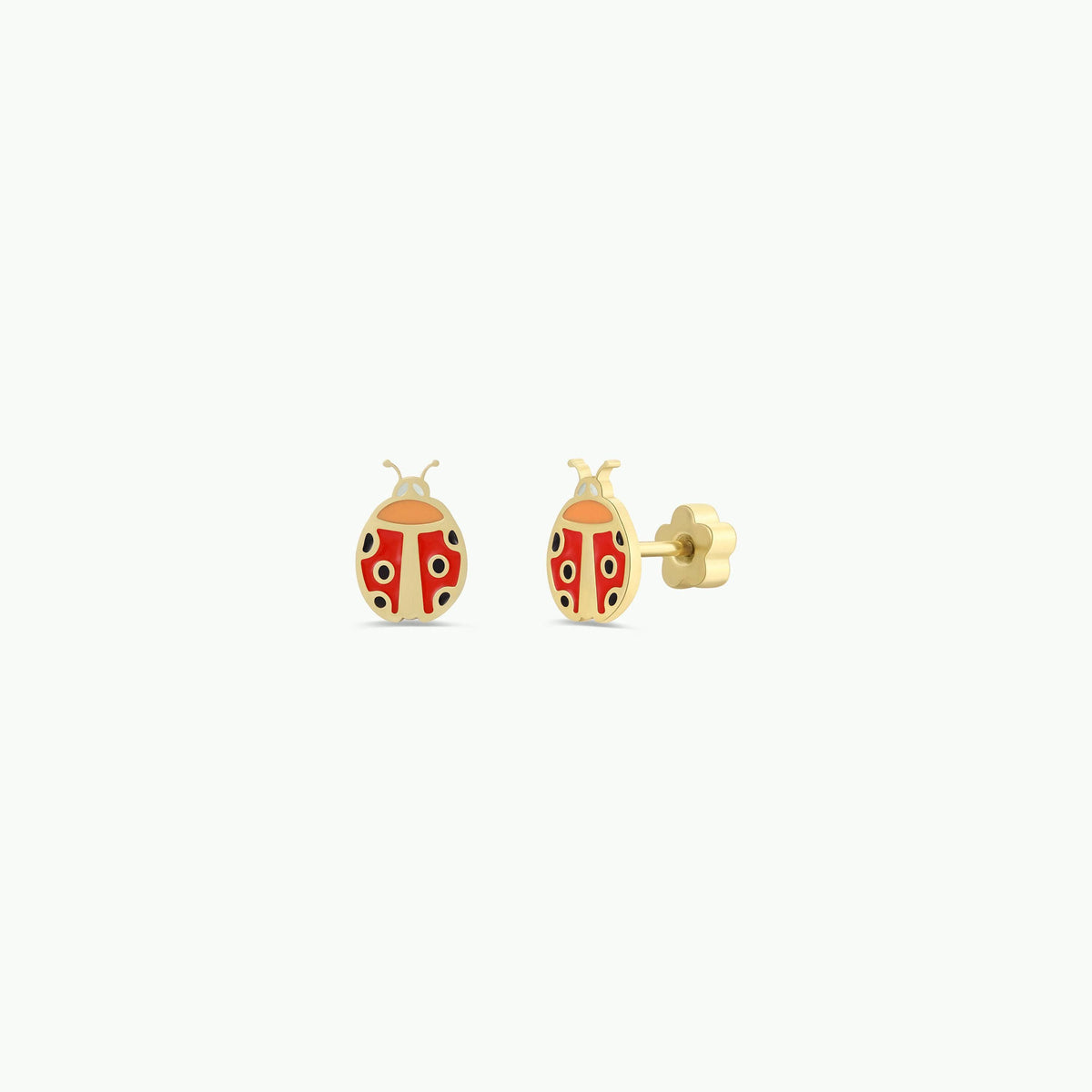 Ladybug Flat Back Earrings