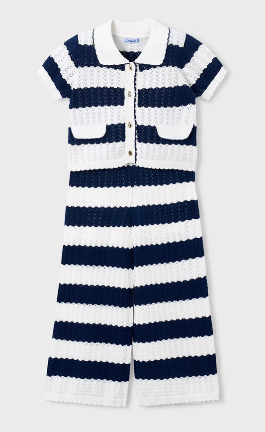 Navy Stripe Crochet Set