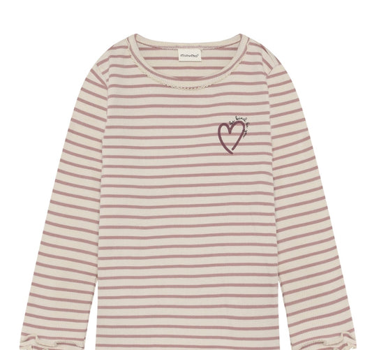 Heart Striped Ribbed Tee