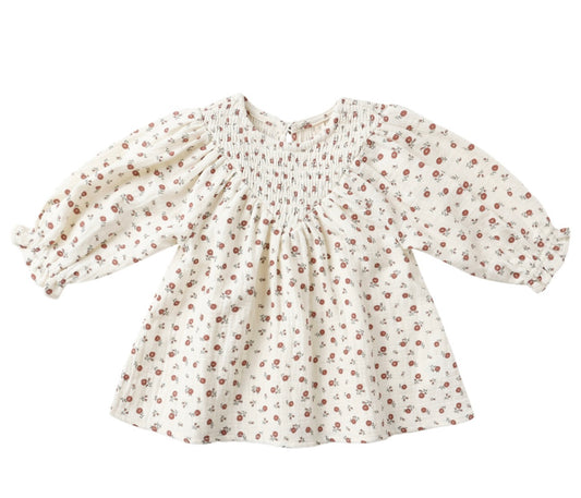 Winter Ditsy Smocked Dress