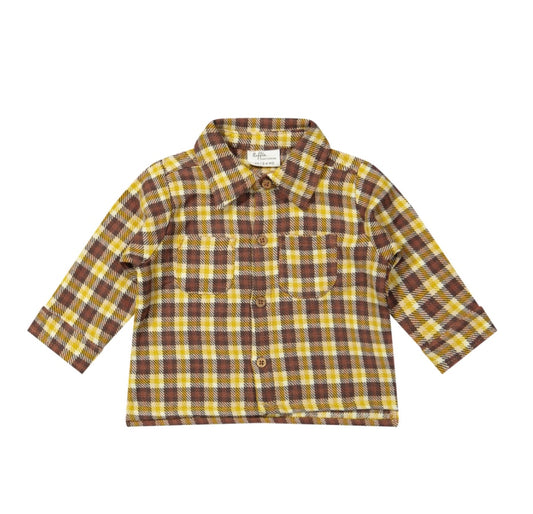 Woven Brown Button Down