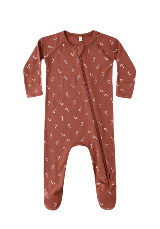 Candy Cane Zip Footie