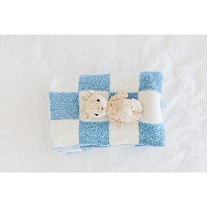 Blue Check Plush Blanket