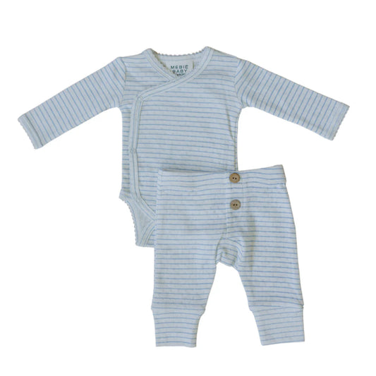 Pointelle Stripe Blue Set