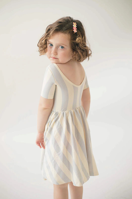 Stripe Blue Twirl Dress