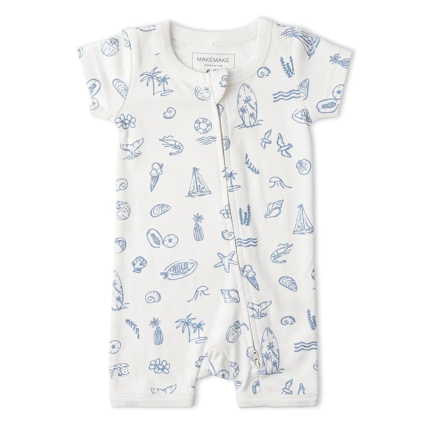 Coastal Organic Zipper Romper