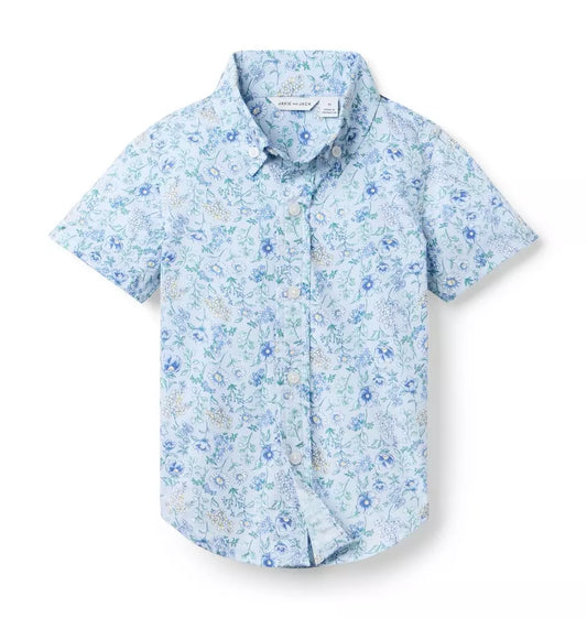 Blue Floral Button Down