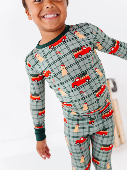 Green Holly Jolly Doggy Pajamas