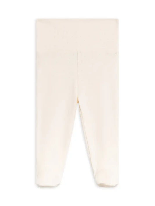 Ivory Pointelle Footed Pant
