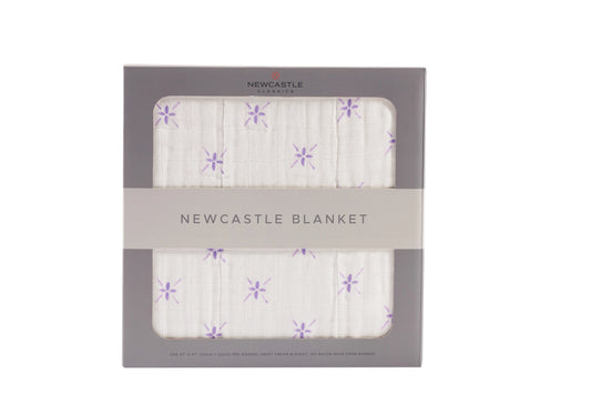 Lavender Flower Muslin Blanket