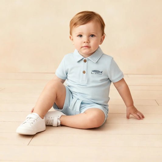 Organic Light Blue Short Set