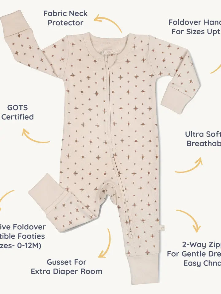 North Star Organic 2 Way Zip Romper