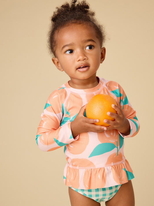 Orange Rash Guard Baby Set