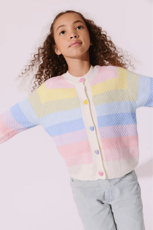 Pastel Rainbow Knit Cardigan
