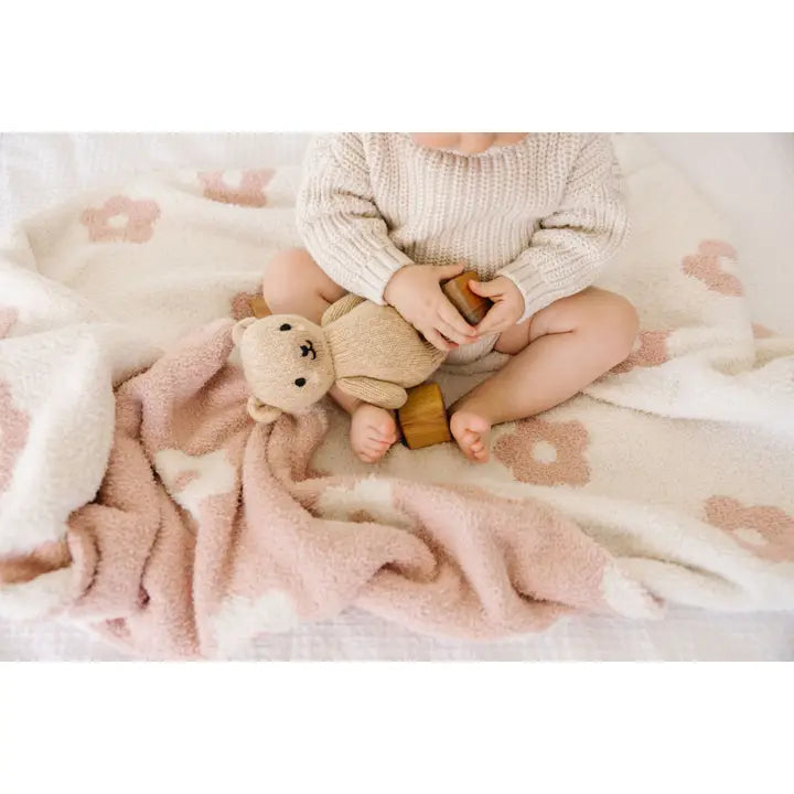 Pink Daisy Plush Blanket