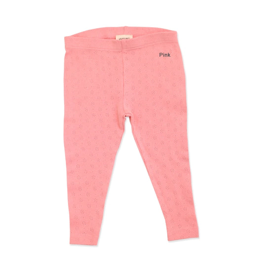 Pink Pointelle Knit Baby Legging