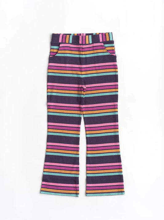 Retro Stripe Flare Pants