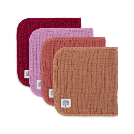 Rose Muslin Burp Cloth Set (4)