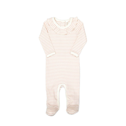 Ruffle Stripe Shell Footie