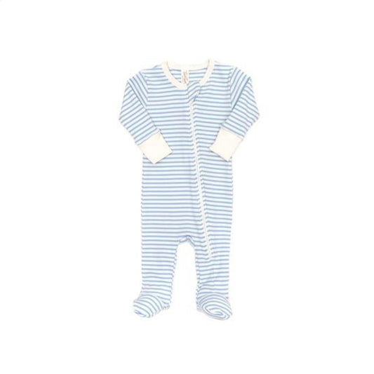 Soft Blue Stripe Footie