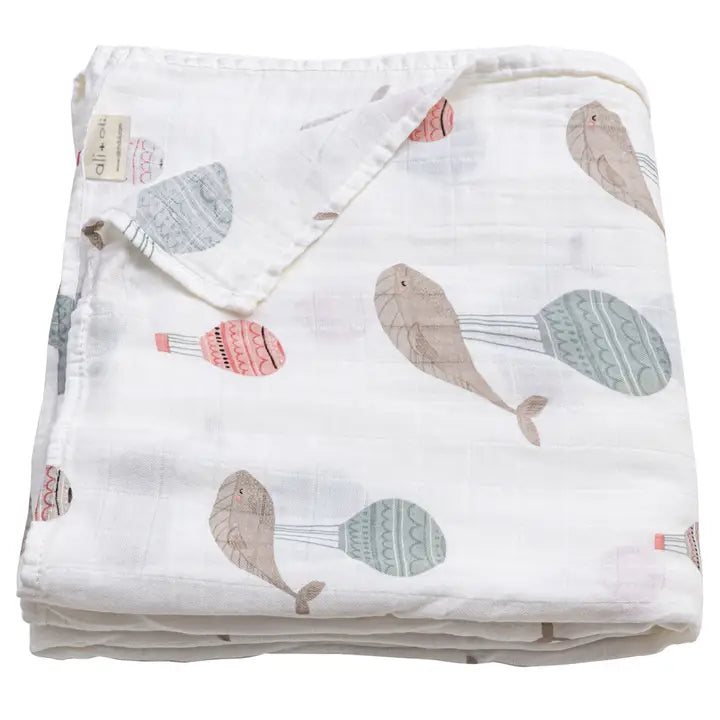 Whale Swaddle Blanket